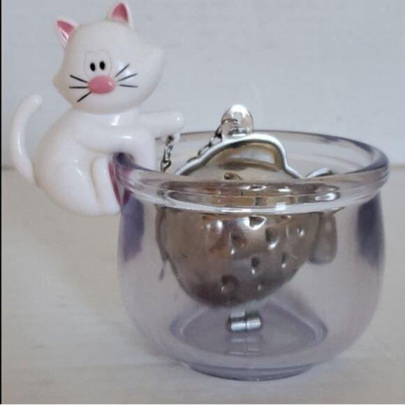 Josie Cat Hanging Loose Tea BALL Infuser Fish Bowl Dish - Picture 11 of 11